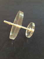 Garderrobenhaken Acryl klar, 15 mm stark, Durchmesser 12 cm, Chrom