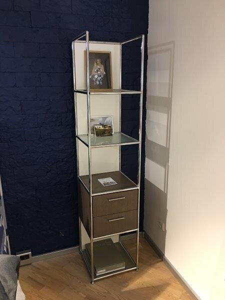 Regal mit 4 Fächern und 2 Schubkästen Größe: 43,2 x 196 x 43,2 cm (BxHxT)