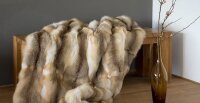 Echtfellplaid mongolischer Goldfuchs, natur, 130x200 cm