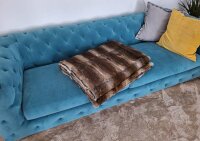 Echtfellplaid Hasen Kanin gerupft, natur, 140x200 cm